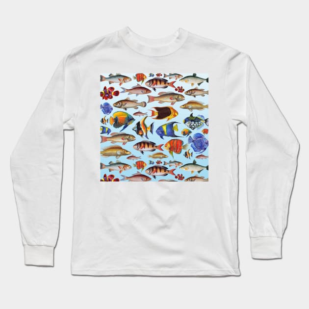 Colorful fish in the ocean Long Sleeve T-Shirt by Athikan